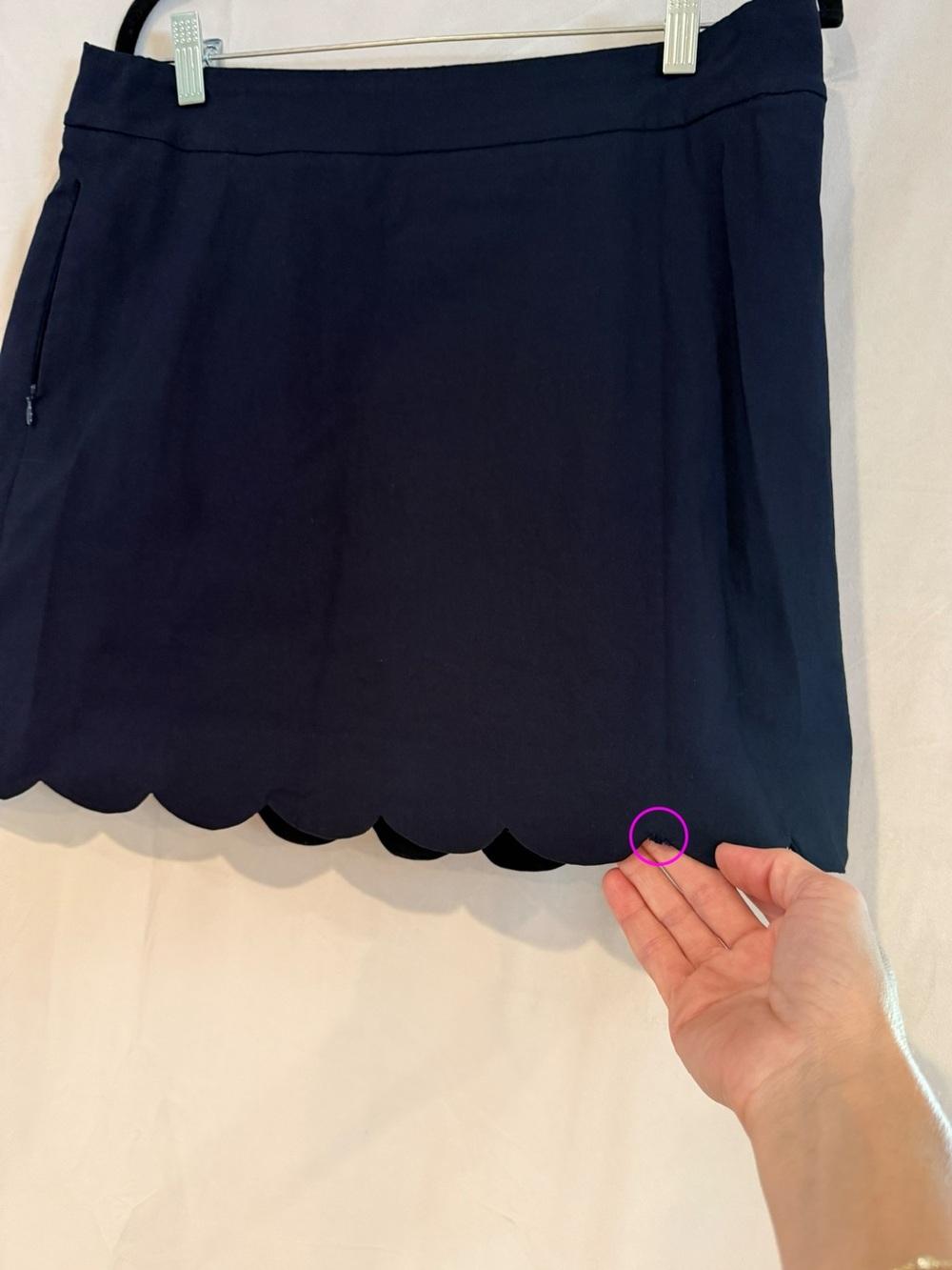 J. McLaughlin Navy Scallop-Hem Skort - Picture 6 of 11